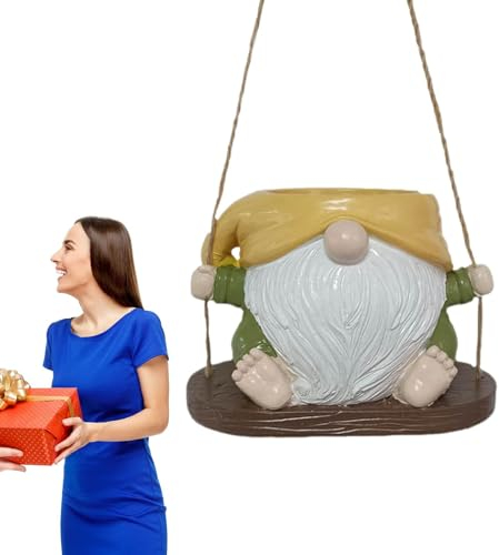 Fulenyi Schaukeltopf, Schaukelpflanzentopf - Hängender Zwerg-Pflanztopf aus Kunstharz | Schaukel-Pflanztöpfe mit Kopf für Perlenschnur-Pflanze, Sukkulenten-Pflanzgefäß, niedliche Blumentöpfe mit Kopf