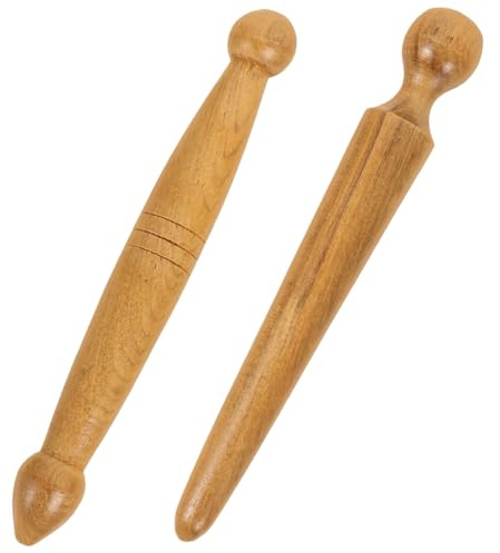 TOVINANNA Lot 2 Bâtons Réflexologie Plantaire Bois – Massage Acupression Pieds & Mains, Soulagement Tensions Post-Sport/Travail, Format Voyage