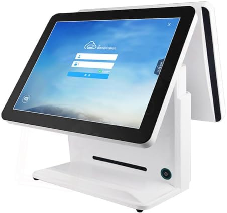 Aglow.it Registratore di cassa Doppio schermo Touch 15, Registratore di cassa INTEL I3, 8G Ram, 64G SSD, Cassa touch screen per gestione negozio, bar, ristorante, supermercato, minimarket, catering