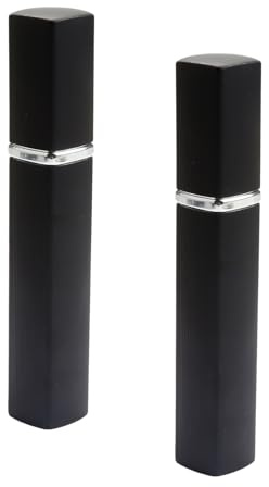 GroveEss 2PCS Refillable Perfume Atomiser,10ml Portable Empty Mini Spray Atomiser Bottles,Travel Fragrance Glass Bottles Sample Bottle for Oil Hair Aromatherap Perfumes(Black)