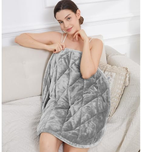 Alomidds Gewichtsdecke, 3,2 kg, für Erwachsene, gemütlich, weiches Flanell, tragbare gewichtete Schoßdecke, beschwertes Schoßpolster für Reisen, Entspannen, Schlafen, Nickerchen, maschinenwaschbar,