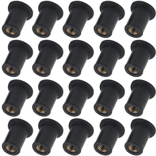 aghoer Tuercas de goma M5, surtido de 20 tuercas, color negro, M5-20PACK, latón