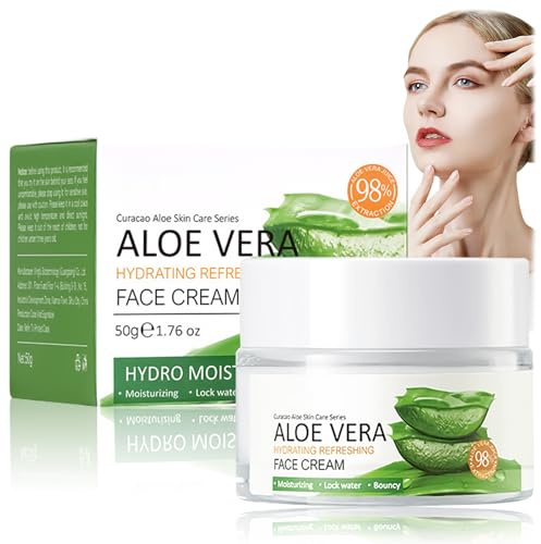 Aloe Vera Face Cream - Hydrating & Nourishing Moisturizer for Women, 98% Pure Aloe Vera, Suitable for All Skin Types - Moisturize & Combat Wrinkles naturally