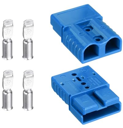 MECCANIXITY Conector de alimentación de batería, 120 A, 2 AWG, 4 AWG, 6 AWG, kit de enchufe de arnés de cables de conexión y desconexión rápida para cabrestante, coche, remolque, conductor, azul, 2