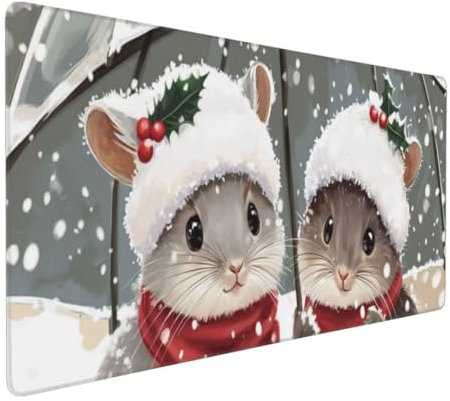 Tapis de Souris Animal Couple Tapis de Souris XXL 1400x600x3mm, Imperméable Tapis de Souris Gamer XXL Tapis Souris Mouse Pad, Base Atidérapante, Haute Précision et Vitesse pour Gamer, Deco Bureau