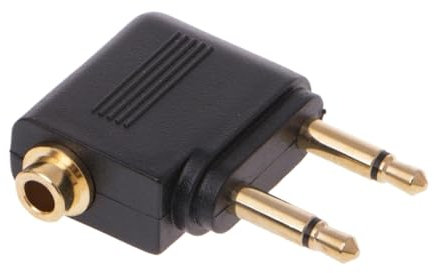 Generisch Airplane Headphone Adapter, Portable Jack, 1.14x1.42 Inches Compact Aviation Audio Connector, Sturdy Earbuds Accessories for Home Theater, Car Audio, Travel
