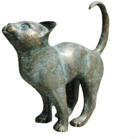 GLFLOW Entzückende Katzenstatue mit Schmetterling, Vintage-Stil, Kunstharz, Rasen-Ornament, dekorative Gartenskulptur für den Innen- und Außenbereich, Heimdekoration, 18 x 15 x 10 cm (ohne