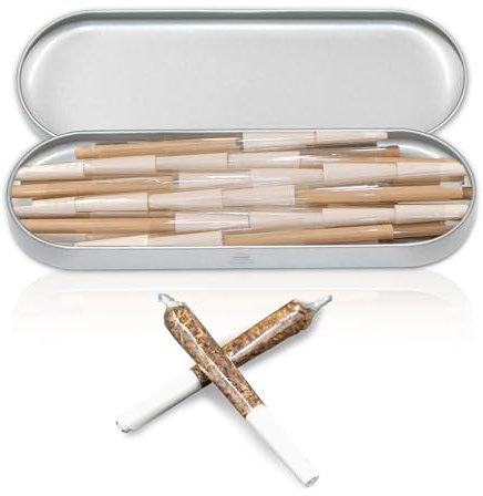 40 Vorgedrehte Hülsen – 78 mm Konische Cones in Transparent mit 26 mm Filtertip, Pre Rolled/Vorgerollte Blättchen/Longpapers