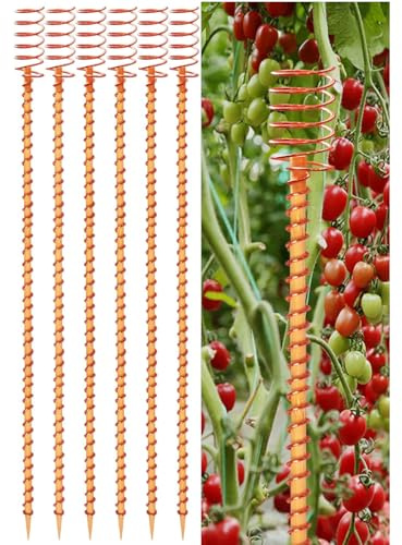 WLFRHD 6 Pack 17 Electroculture Copper Gardening Antennas – Garden Plant Stakes for Vegetables & Flowers, Copper Wire Growing Rods with Tensor Rings, Electro Culture Support Kit