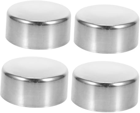 Homoyoyo 4pcs Stainless Steel Handrail End Caps Round Staircase Bannister End Cap with Comfortable Grip and Dust Prevention, Suitable for Indoor and Outdoor Use