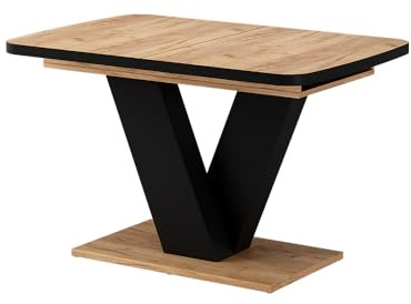 Vicco Esstisch Fenaro, Schwarz/Eiche, 120-160 x 80 cm | ausziehbar, mit Synchronauszug für variable Tischlänge