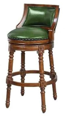 LICONG-2020 Barhocker Vintage Barhocker Hochhocker Europäische Rückenlehne Bar Drehstuhl Holz Licht Luxus Barstuhl(Green)