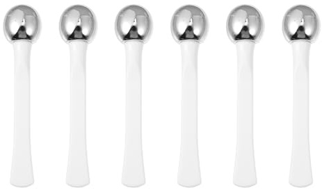 Yardenfun Augencreme Stäbchen Tragbar 6 Stück Metall mit Augenmassagefunktion im Kompakten Stil gegen Augenringe für Makeup und Entspannung der Augen