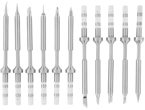 Xtahdge Mini punte per saldatore in acciaio inox, riscaldamento rapido, ricambio per TS100, eccellente effetto stagno per riparazioni domestiche ed elettricisti (TS100, set di 11 punte per saldatore)
