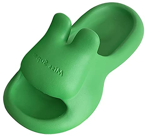 Badtofflor dam hare badskor badtofflor halkfria tofflor molnskor lätta platta tofflor tofflor tofflor sommar bekväma tofflor badtofflor duschskor pantoletter sommarskor, Grön, 37 EU