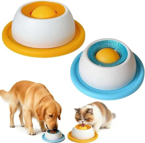 TaiXinYuly 2pcs Cuenco para Lamer Perros,Juguete para Lamer Perros y Gatos,Tapete para Lamers Lento De Comida Líquida para Mascotas Pequeñas, Reductor de Aburrimiento