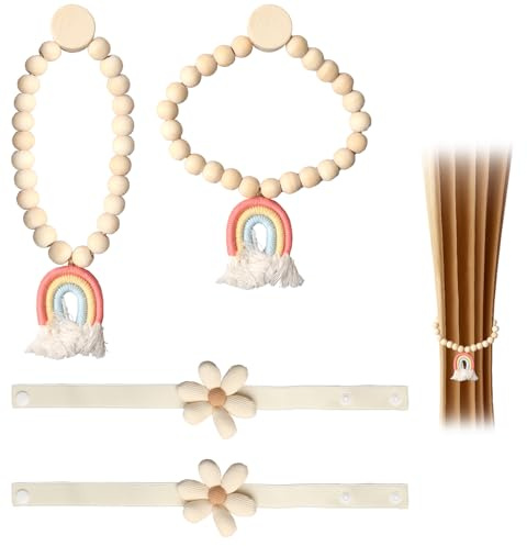 MINGBOLIN 4 Stück Vorhang Raffhalter Vorhang Krawattenhalter, Gardinenhalter für Vorhänge, Gardinen Raffhalter, Gardinenband, für Wohnzimmer, Schlafzimmer und Kinderzimmer