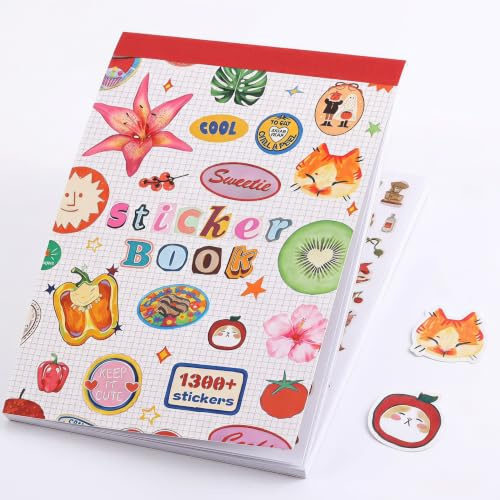 1300+ Journal & Scrapbook Sticker – Kawaii Sticker Book for Adults & Mädchen | Süßes Dream-Design mit Food & Daily Life Motiven, Ideal für Scrapbooking, Journaling & DIY Deko（Unknown Moment）