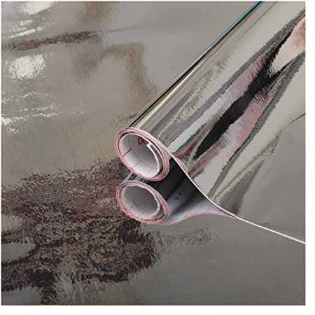 d-c-fix papier adhésif pour meuble métallique brillant Argent - film autocollant décoratif rouleau vinyle - pour cuisine, porte - décoration revêtement peint stickers collant - 45 cm x 1,5 m