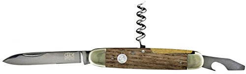 GÜDE Solingen - Fickkniv smidd, 7 cm, fat ek trä, ALPHA-FASSEICHE - double bolster, Handgjord Tyskland