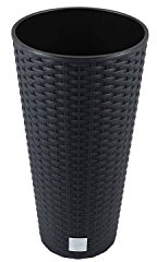 Prosperplast Blumentopf Rato Tubus (Rattanoptik, herausnehmbarer Einsatz; Ø 20 cm, H: 38,1 cm, anthrazit) DRTUS200-S433