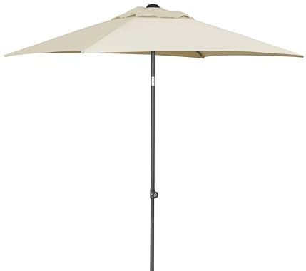 Dehner Sonnenschirm Andros, ca. 210 x 150 x 160 cm, Polyester, beige