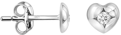 SOFIA MILANI - Damen Ohrringe 925 Silber - mit Zirkonia Stein - Herz Klein Ohrstecker - 20603