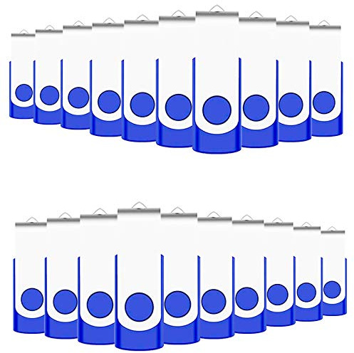EASTBULL 1GB Bulk Flash Drives 50 Pack, USB 2.0 Metal Flash Drive Bulk Swivel Thumb Drives Pack (Blue)