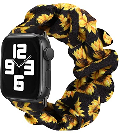 MONOBLANKS Elastiskt klockarmband kompatibelt med Apple Watch Band 38 mm/40 mm/41 mm 42 mm/44 mm/45 mm, tjockt elastiskt band ersättning för iWatch serie 7/SE/6/5/4/3/2/1, 42MM/44MM, Bomull