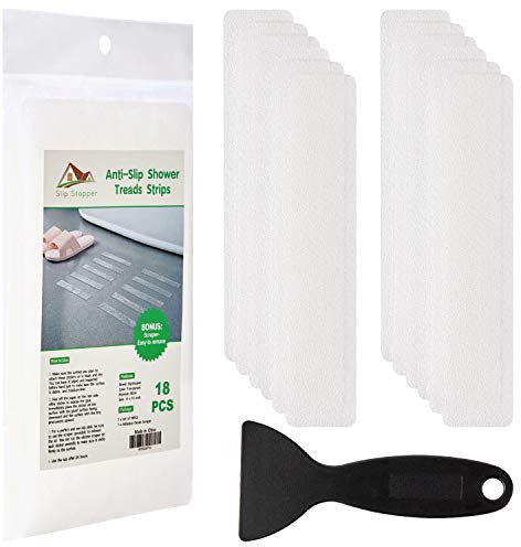 Non Slip Bathtub Strips Adhesive Anti Slip Shower Stickers for Bath Tub,Bathroom,Stairs with Premium Scraper