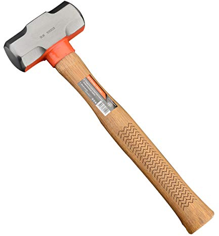 Edward Tools Pro 3 Pound Sledge Hammer - Heavy Duty Harden Steel Mini Sledge Hammer for Drilling, Chisels, Nail, Rebar, Kindling Crack Hammer - Solid Anti Reverberation Oak Handle