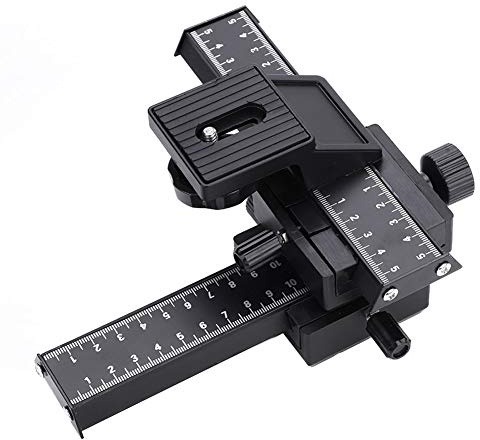 EBTOOLS Riel de Enfoque Macro, Deslizador de riel de Enfoque Macro de 4 vías con Tornillo de Montaje de 1/4 para Tomas en Primer Plano