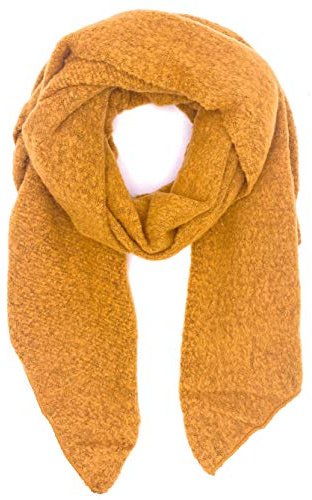 stylx Damen weicher unifarbener Web Schal in asymmetrischer Form, Winter, Stola Pcpyron Long Scarf Noos