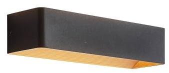 Arcchio LED Wandleuchte, Wandlampe Innen Karam (Modern) in Schwarz aus Aluminium (1 flammig) - Wandstrahler Wandbeleuchtung Schlafzimmer/Wohnzimmer Licht nach oben & unten Wohnzimmerleuchte