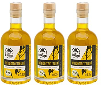 DIE ÖLFREUNDE ''Bio Leindotterfreund'' | 3er Sparset | Bio Leindotteröl 3x0,35l | hochwertig kaltgepresstes Öl | reines Leindotteröl | nachhaltiges Speiseöl mit Omega 3 und Omega 6 Fettsäuren