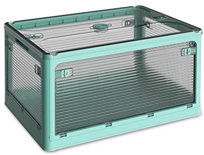 Ergocar Faltbar Auto Kofferraum Organizer mit Räder & Deckel, Transparent Mehrtürigem Auto Aufbewahrungsbox, Kofferraumtaschen, Auto Zubehör für SUV Picknick Camping Zuhause, Blau-XXL