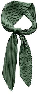 LumiSyne Plissierter Quadratisch Schal Für Damen Einfarbig Seidig Satin Halstuch Leicht Bandana Kopftuch Kopfschmuck Haarschal