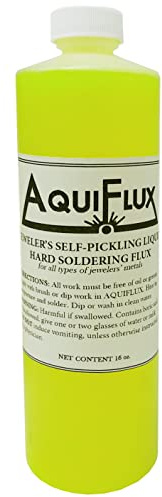 Rosenthal Collection – Aquiflux Silver Flux for Soldering Jewelry – Low-Residue, Liquid Handy Flux for Clean Gold & Silver Joints (16 oz.)