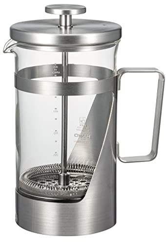 HARIO THSV-4-HSV Hairline Silver Pressed Coffee, Heat Resistant Glass, Stainless Steel, Practical Capacity, 20.3 fl oz (600 ml)