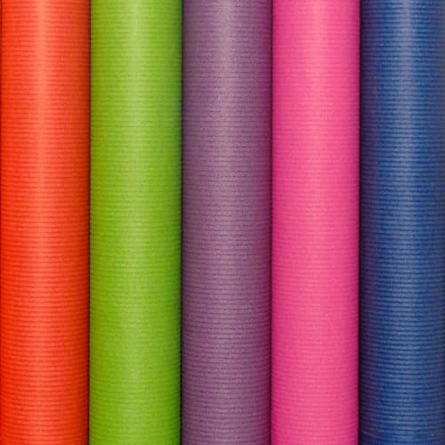 Benza Geschenkpapier - Farbiges Kraft-Geschenkpapier - 200 x 70 cm - 6 Rollen