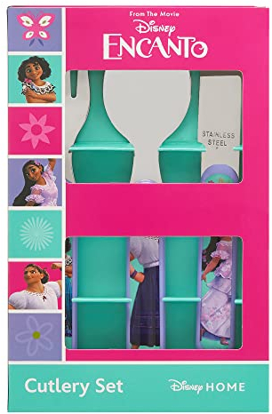 Encanto 3pc Cutlery Set - Reusable Children's Knife, Fork & Spoon, Kids-Size, Made from Food-Safe Stainless Steel & ABS Plastic - for 36 Months & Up