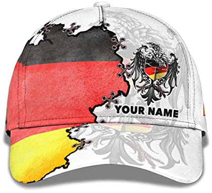 Baseball Kappe 3D-Deutschland-Flagge Deutscher Adler Baseball Cap Original Sommer Kappe Sport Schirmmütze Basecap Für Herren, Teenager, Running