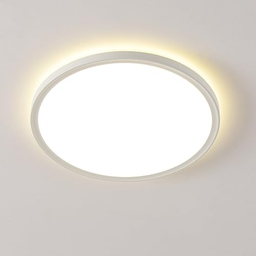 ANWIO Plafoniera LED Rotonda 18W 1600LM Luce Bianca Naturale 4000K Lampada LED Sospensione Soffitto Adatta Per Bagno Cucina Gazebo Balcone Dimensione φ293*28mm