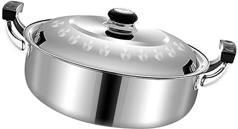 BESTonZON Hot Pot Dividers 2-in-1 Stainless Steel Pot Cooker for Chinese Hotpot Even Heat Distribution Easy Maintenance