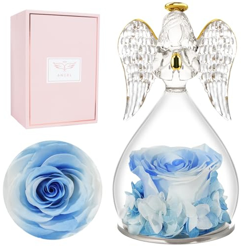 Miofula Rosa Stabilizzata Vera Regalo Donna, Rosa Eterna Angeli Regalo Mamma Nonna Compleanno,Rose Stabilizzate Angelo Regali Fidanzata Anniversario, Fiori Stabilizzati Regali Natale Festa della Mamma