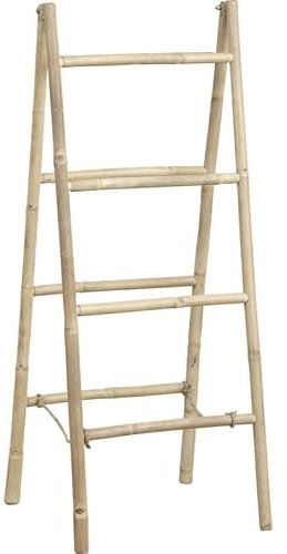 Porte serviettes double échelle canne de bambou