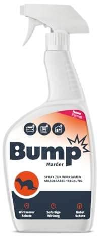 Bump Marder Marderspray 500ml - Marderschutz für Auto und Dachboden - Wirksam Maderschrecker Haus - Mittel Anti Marder mit Lange Betriebsdauer