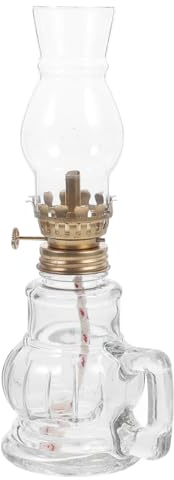 TOPBATHY Lampe À Huile Vintage en Verre 8 X 6 X 7 Pouces Lanterne À Pétrole Rétro pour Décoration Intérieure Et Ambiance Authentique
