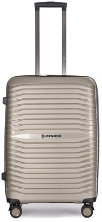 Stratic Bright+ Hartschalen-Koffer Trolley Koffer mittelgroß Reisekoffer, wasserabweisend, 4 Rollen, erweiterbar, TSA-Schloss (Größe M, Black)