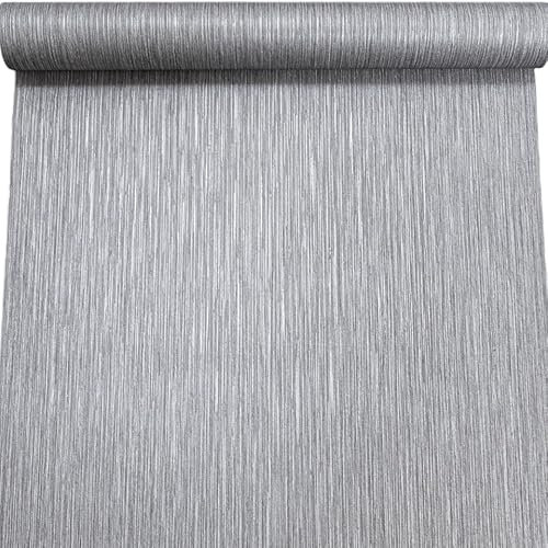 SOPHIE LAURENCE Grey Silver Stripe Wallpaper - Metallic Shimmer, Smooth Flat Finish, Washable, Easy Apply, 0.53m x 10.05m Roll